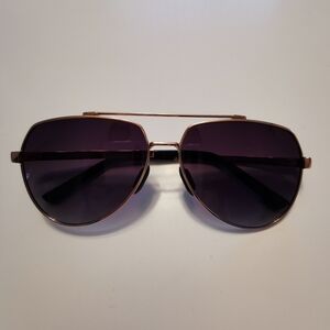 Luenx Rose Gold Aviator Sunglasses